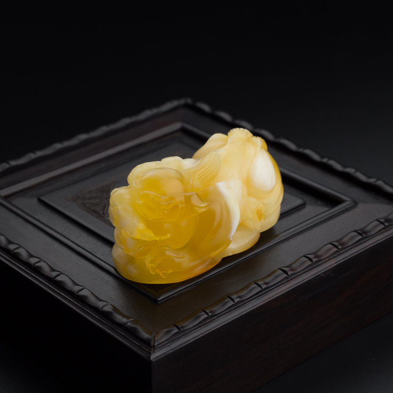 天然白花蜜貔貅吊坠 - 红掌柜