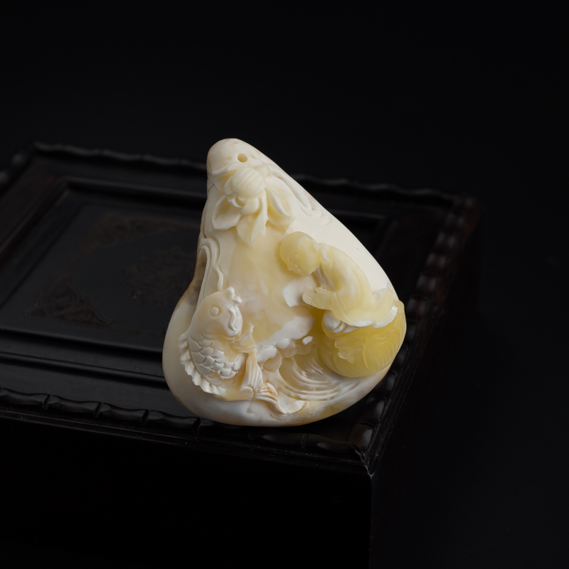 天然白花蜜悟道吊坠 - 红掌柜