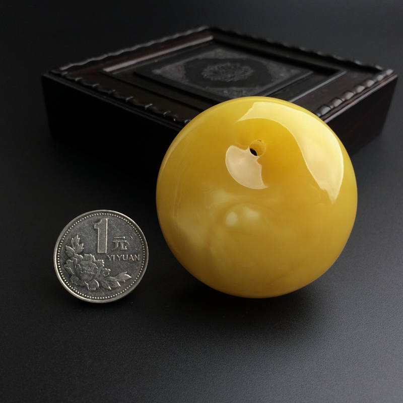 天然蜜蜡平安扣吊坠-红掌柜