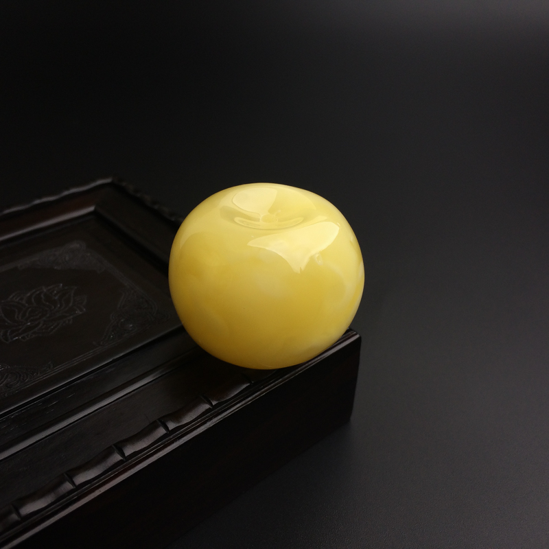 黄白蜜蜜蜡苹果珠吊坠-红掌柜