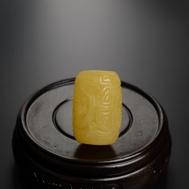 天然满蜜蜜蜡雕刻桶珠 - 红掌柜