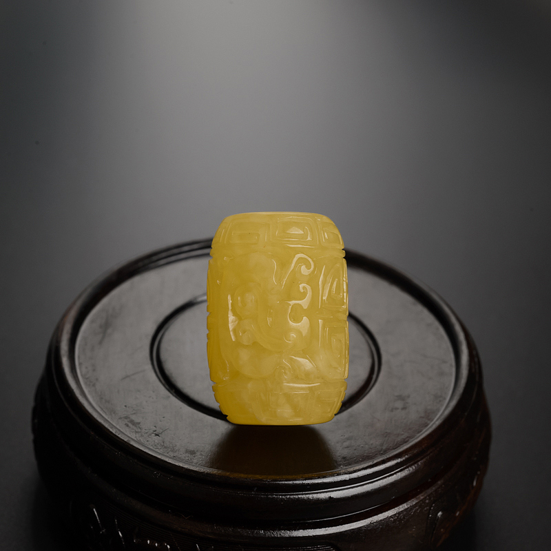 蜜蜡雕刻桶珠 - 红掌柜