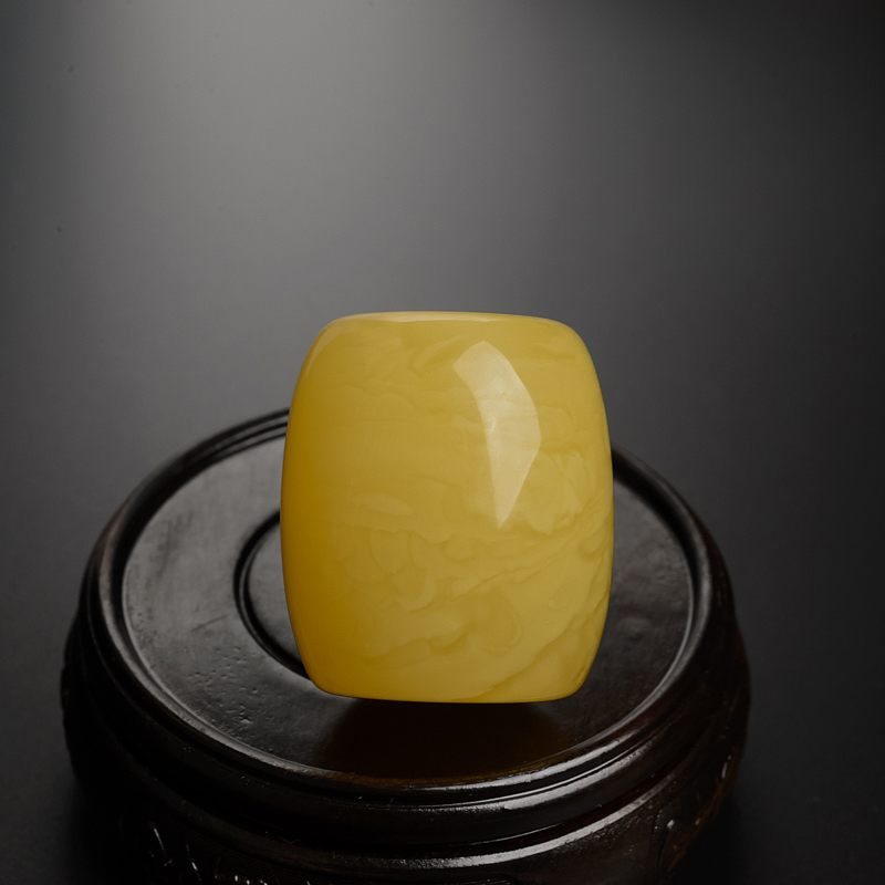 天然鸡油黄蜜蜡桶珠 - 红掌柜