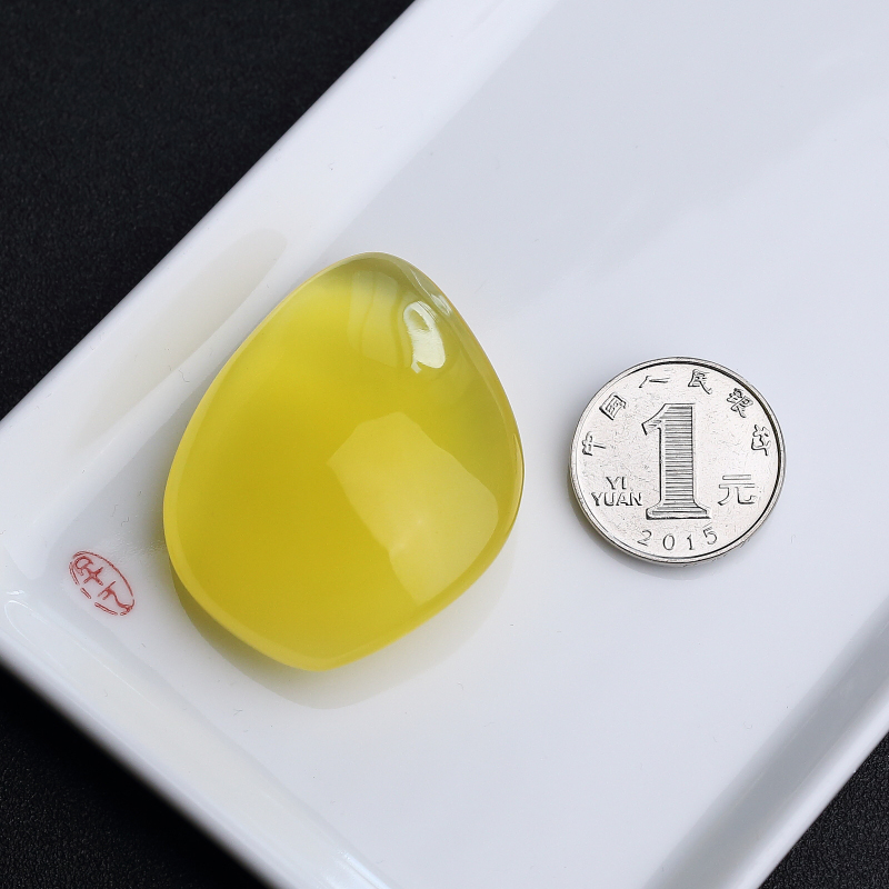 天然金绞蜜鸡油黄蜜蜡吊坠 - 红掌柜