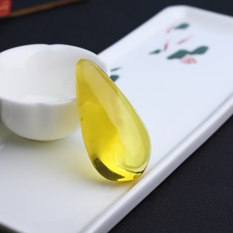 天然金绞蜜鸡油黄蜜蜡随形吊坠 - 红掌柜