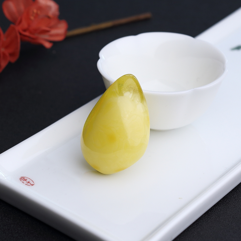 天然金绞蜜鸡油黄蜜蜡随形吊坠 - 红掌柜