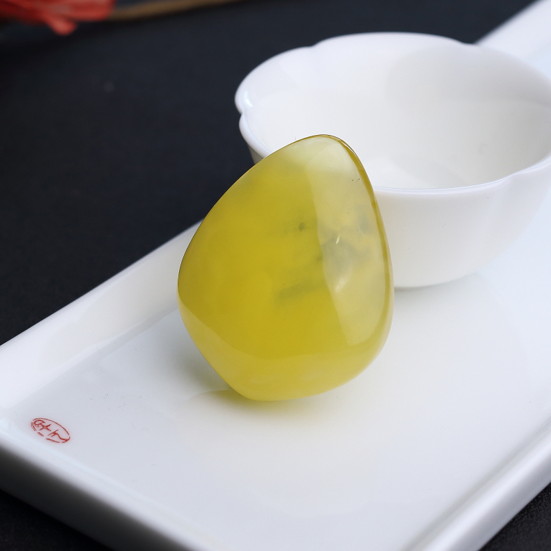 天然金绞蜜鸡油黄蜜蜡随形吊坠 - 红掌柜