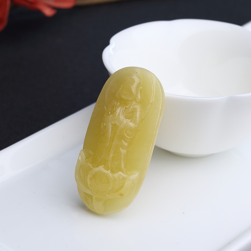 天然满蜜蜜蜡佛吊坠 - 红掌柜