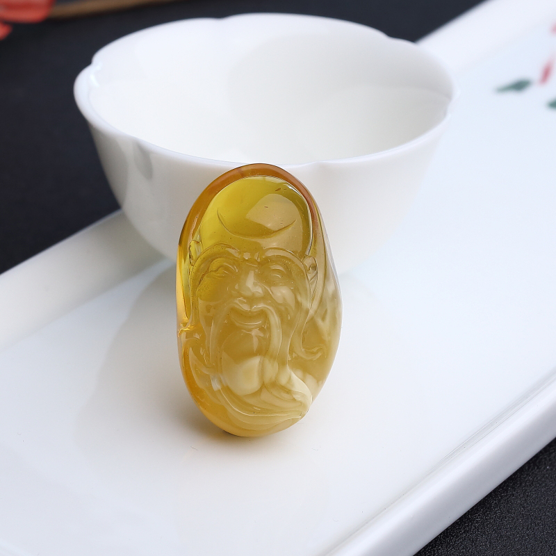 波罗的海天然金绞蜜鸡油黄蜜蜡寿星吊坠 - 红掌柜