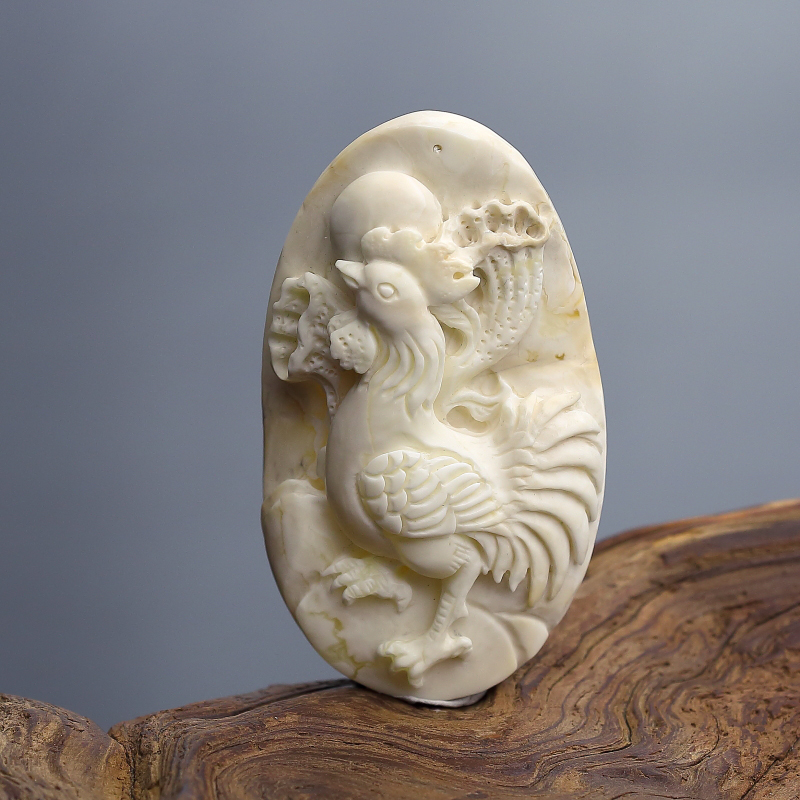 波罗的海天然瓷白白蜜金鸡报晓吊坠-红掌柜