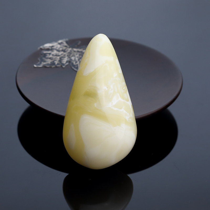 波罗的海天然浅黄白花蜜蜜蜡随形吊坠-红掌柜