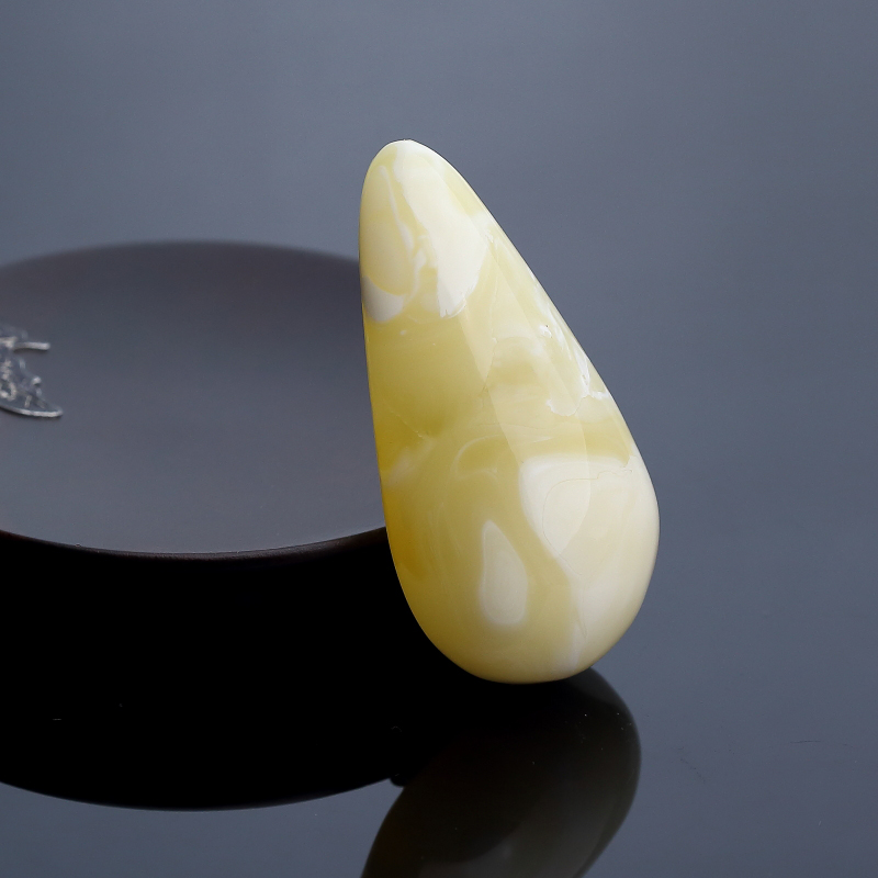 波罗的海浅黄白花蜜蜜蜡随形吊坠-红掌柜