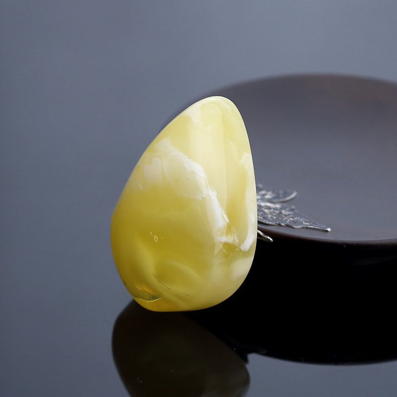 天然鸡油黄白花蜜蜜蜡随形吊坠-红掌柜