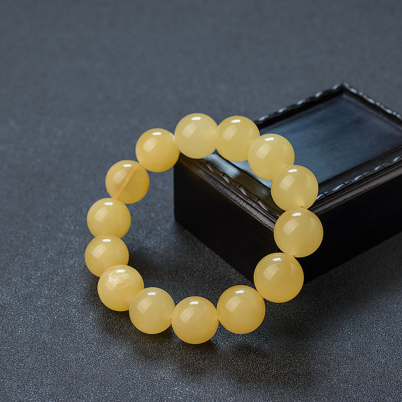 波罗的海天然16.5mm鸡油黄蜜蜡手串 - 红掌柜