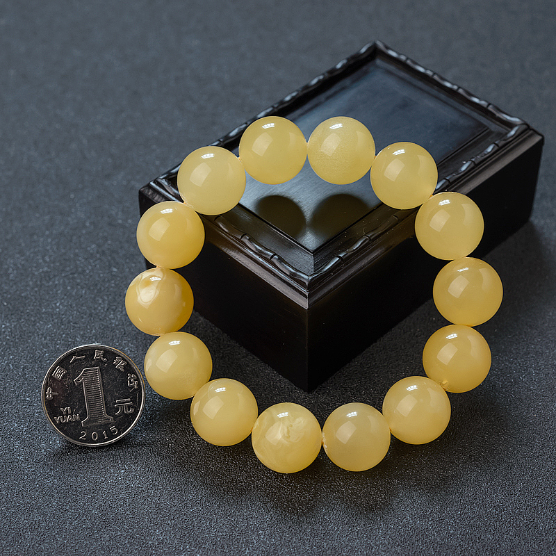 天然鸡油黄蜜蜡手串 - 红掌柜