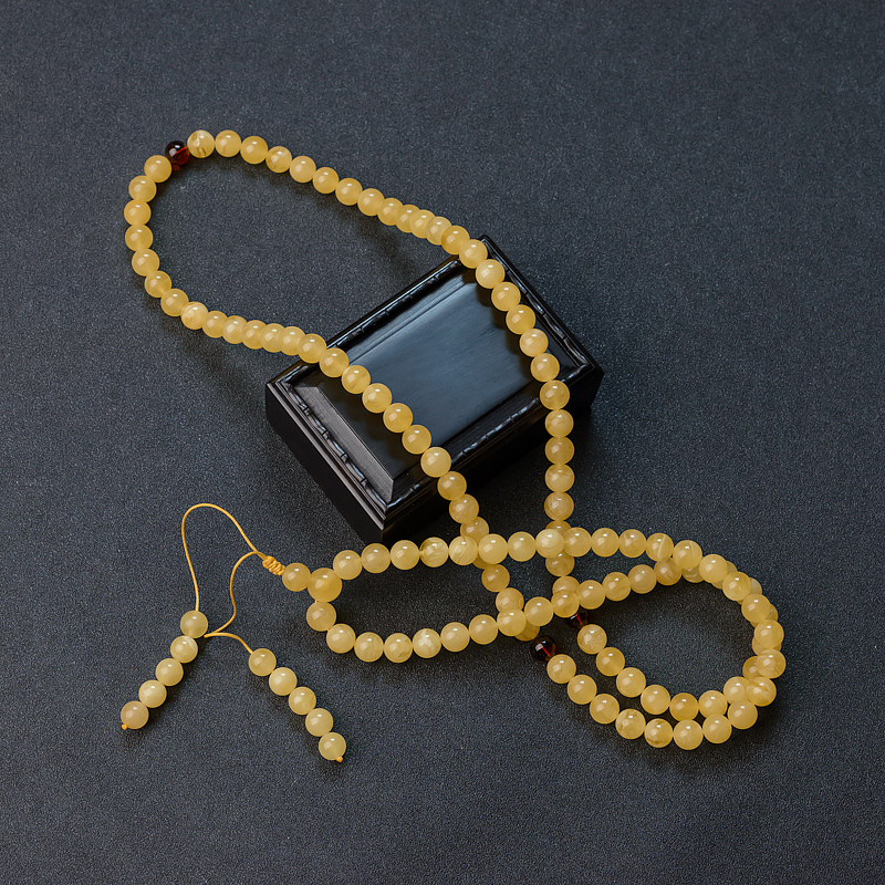 9mm白花蜜108佛珠 - 红掌柜