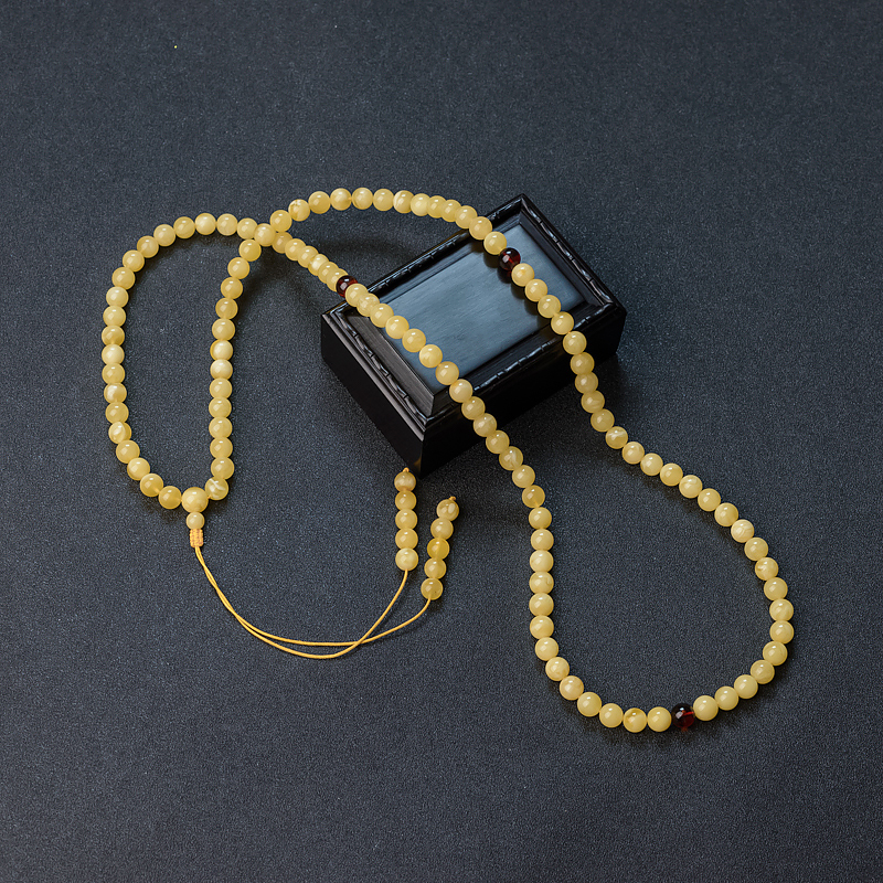 天然8mm白花蜜108佛珠 - 红掌柜