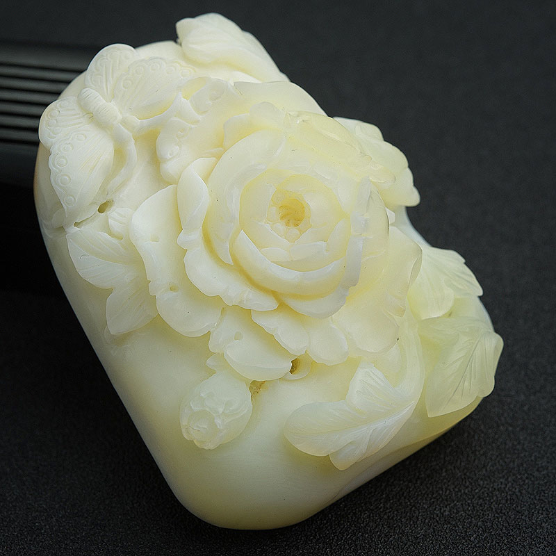 天然白蜜蝶恋花吊坠-红掌柜