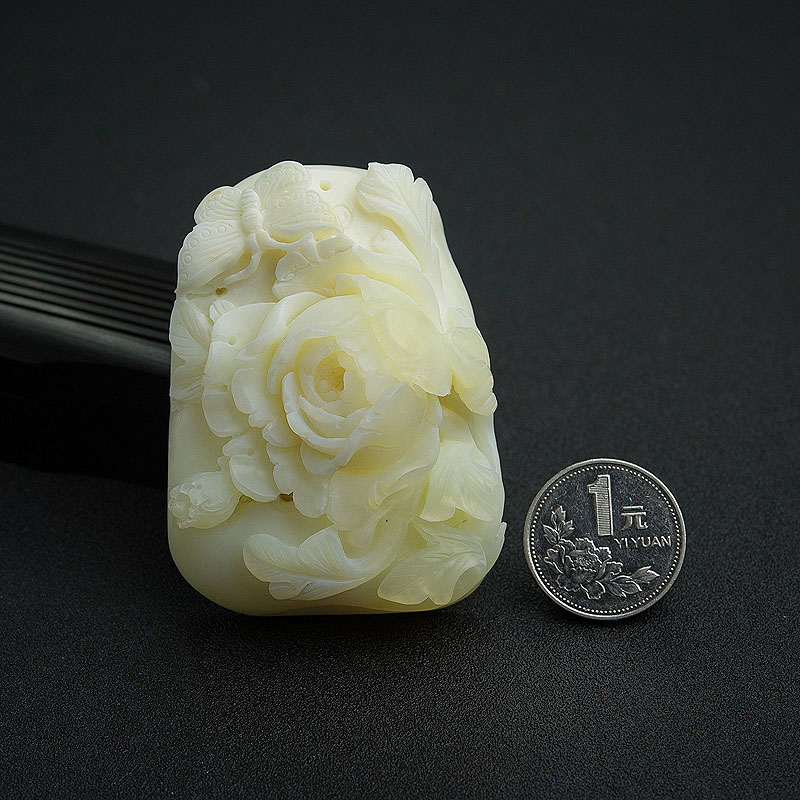 天然蜜蜡蝶恋花吊坠-红掌柜