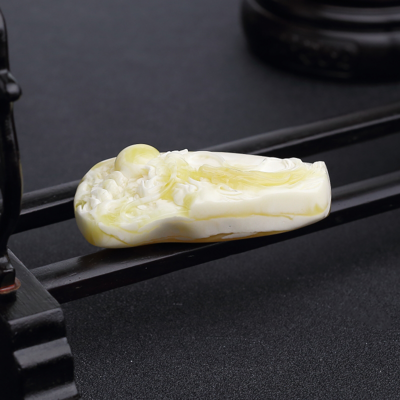 波罗的海天然白蜜蜜蜡吊坠-红掌柜