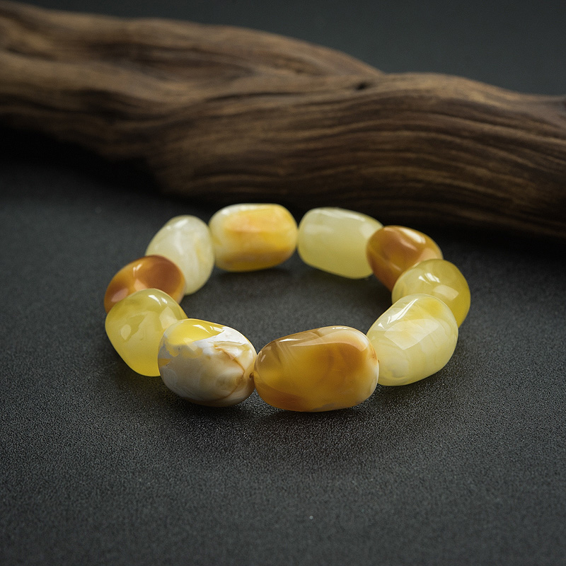 天然蜜蜡随形手串-红掌柜