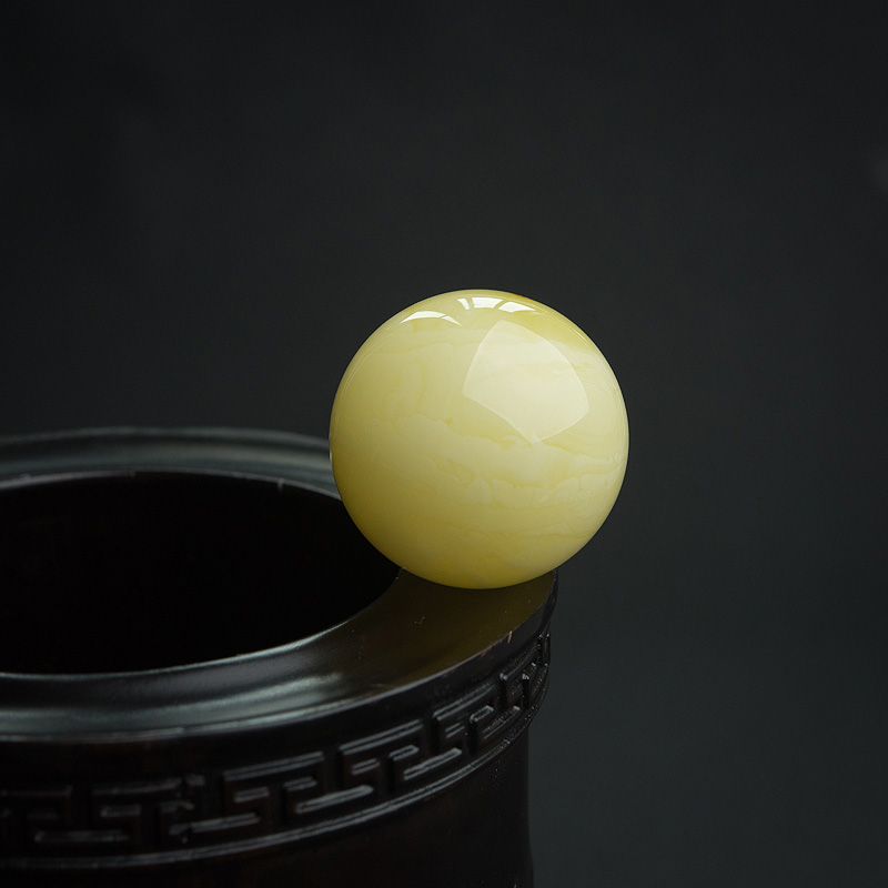 33.7mm柠檬黄蜜蜡圆珠-红掌柜