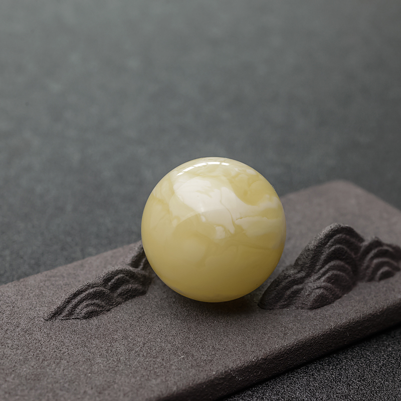 30.5mm白花蜜蜡圆珠-红掌柜