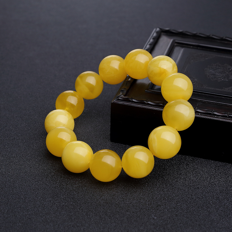 鸡油黄蜜蜡手串-红掌柜