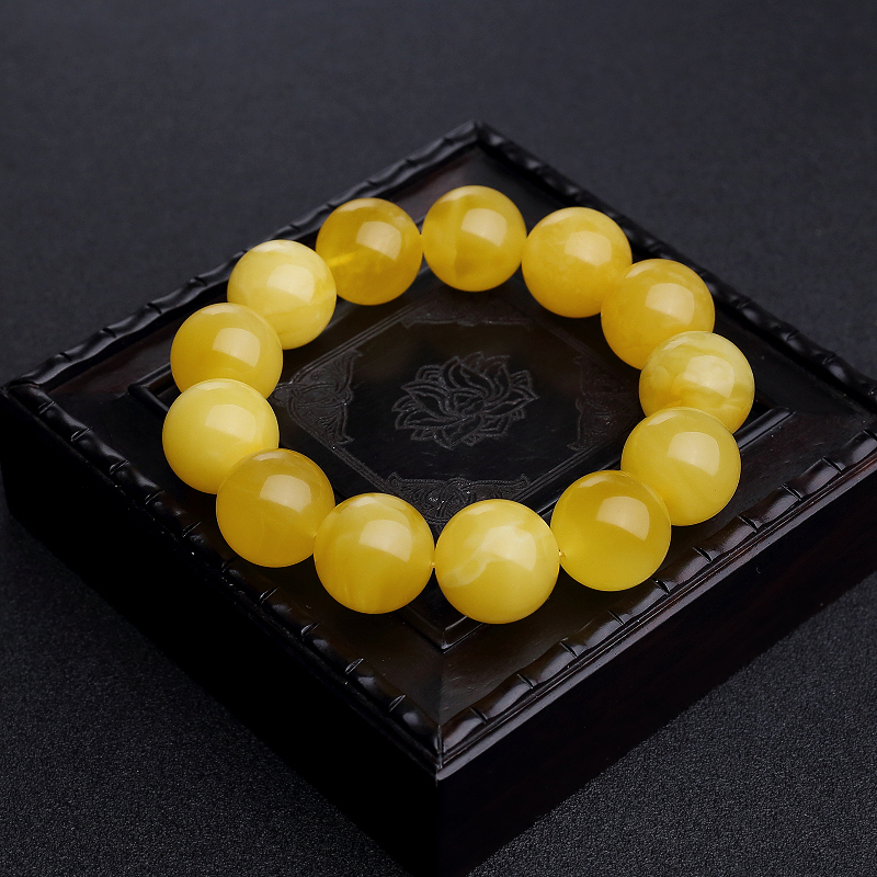 17mm鸡油黄蜜蜡手串-红掌柜