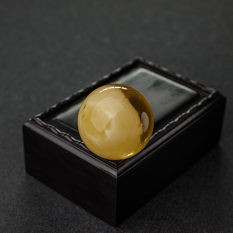 鸡油黄蜜蜡圆珠-红掌柜