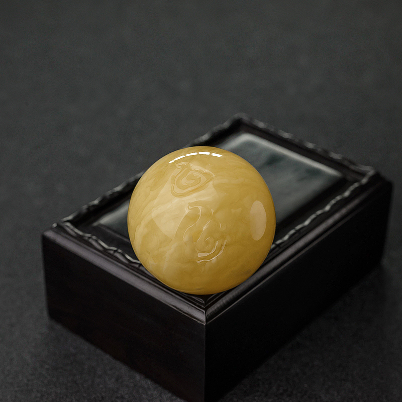 蜜蜡寿纹圆珠-红掌柜