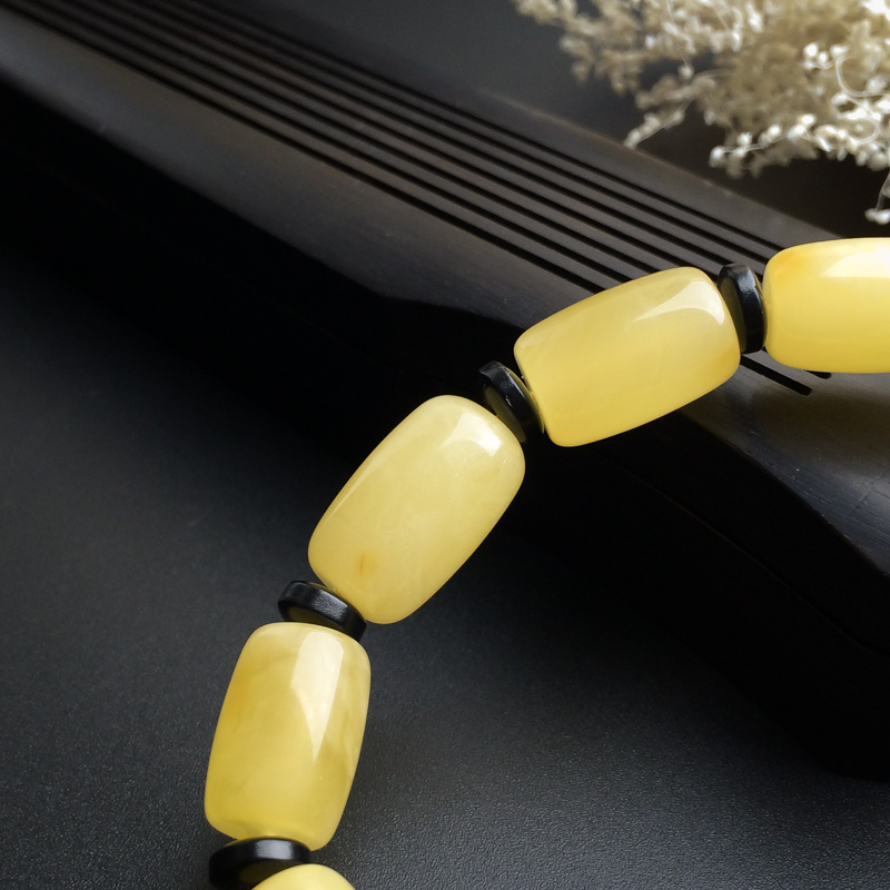 鸡油黄蜜蜡手串 - 红掌柜