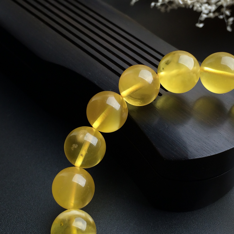 鸡油黄蜜蜡手串 - 红掌柜