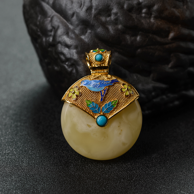 蜜蜡平安扣吊坠 - 红掌柜