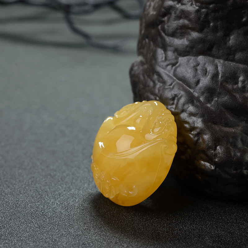 蜜蜡双龙吊坠-红掌柜