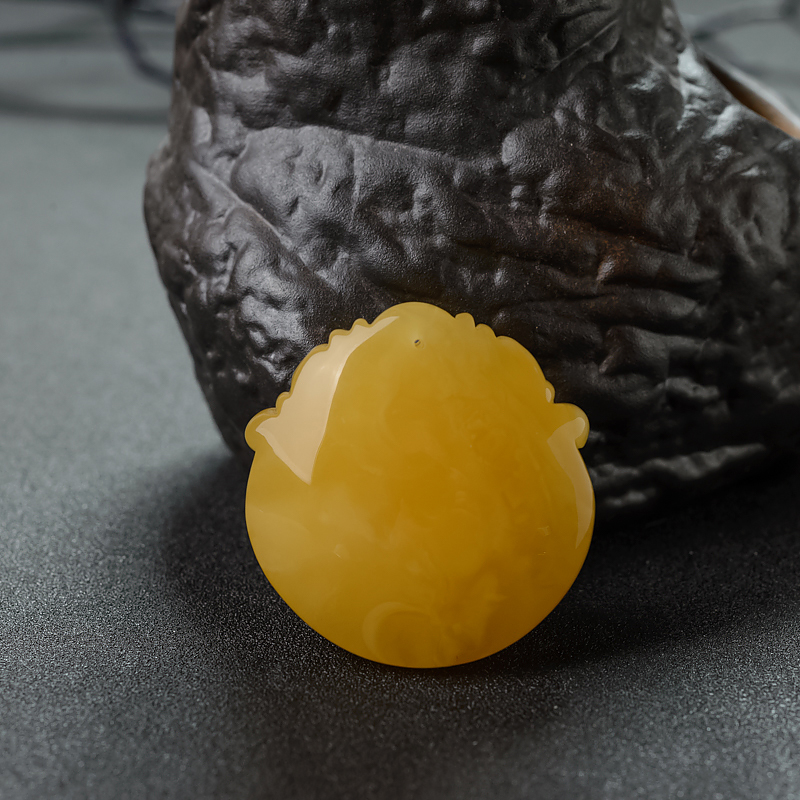 褐黄蜜蜡吊坠-红掌柜