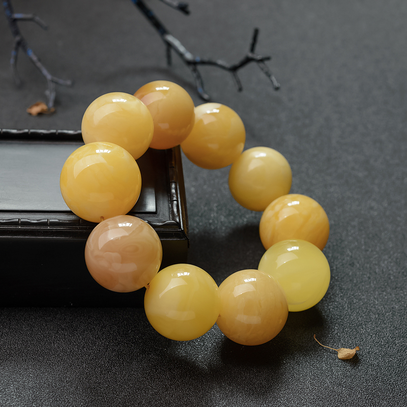 白花蜜蜜蜡手串-红掌柜