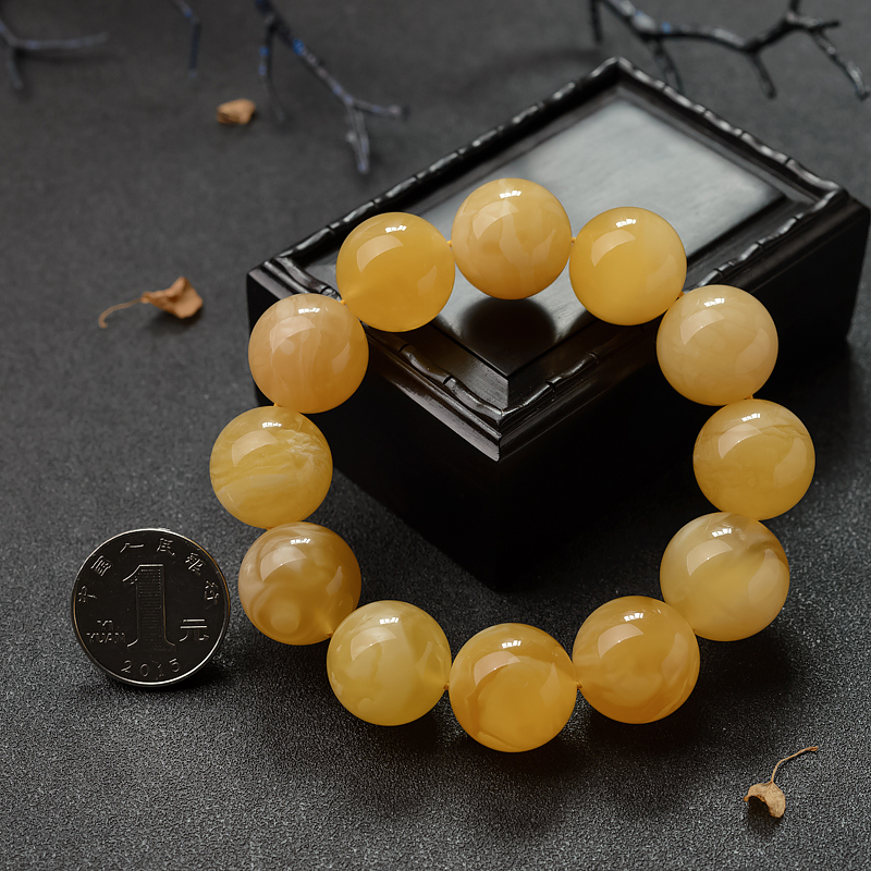 俄罗斯蜜蜡手串-红掌柜