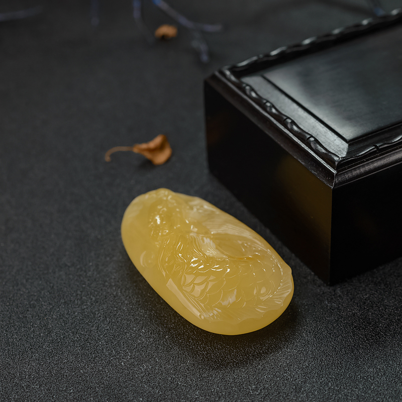 天然蜜蜡鳌鱼吊坠-红掌柜