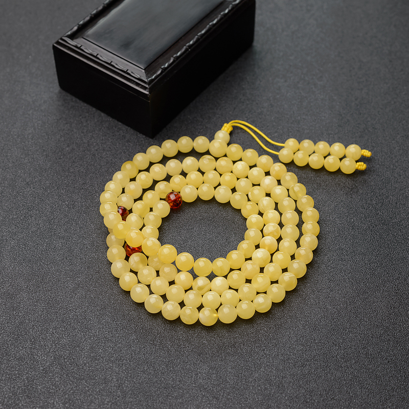 8mm波罗的海天然蜜蜡108佛珠-红掌柜