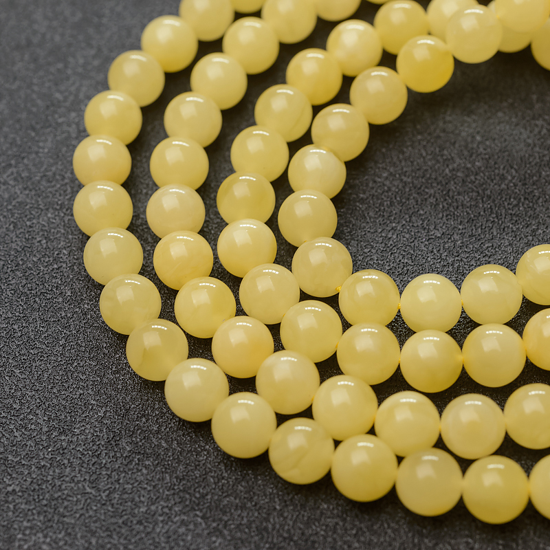 8mm波罗的海天然鸡油黄蜜蜡佛珠-红掌柜