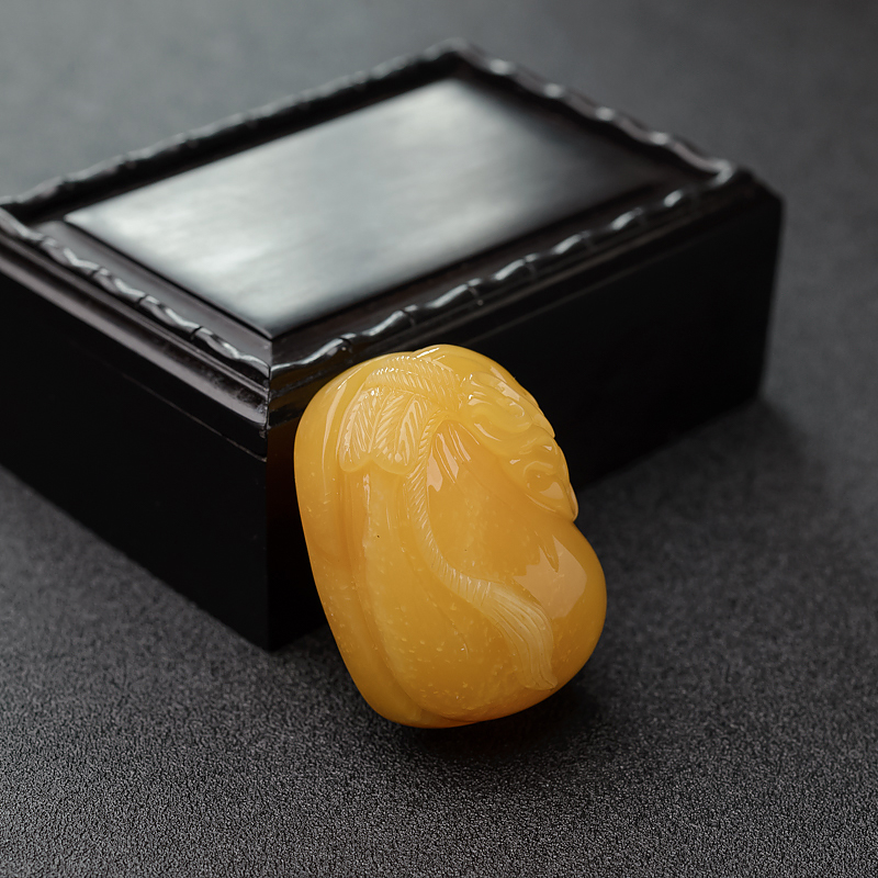 波罗的海褐黄蜜蜡钱袋吊坠-红掌柜