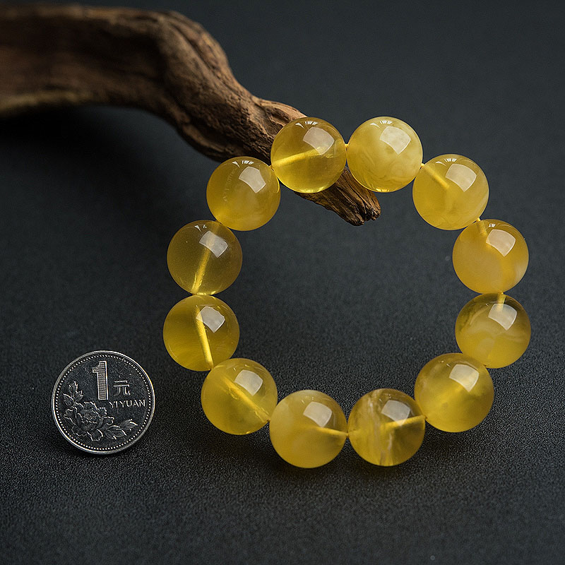 鸡油黄蜜蜡手串-红掌柜