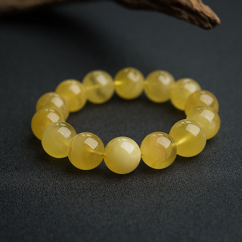 鸡油黄蜜蜡手串-红掌柜