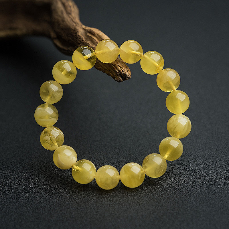 天然波罗的海12mm鸡油黄金绞蜜手串-红掌柜