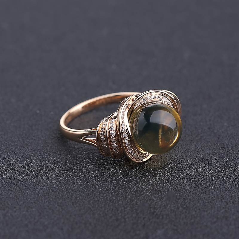 波罗的海18K金镶蓝珀戒指-红掌柜