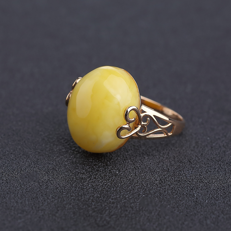 18K金镶白花蜜蜜蜡戒指-红掌柜