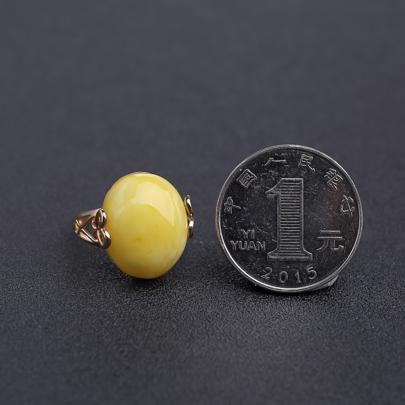 天然白花蜜蜜蜡戒指-红掌柜