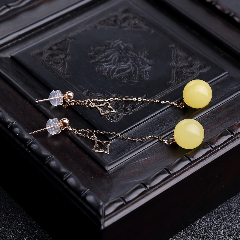 圆珠耳坠-红掌柜