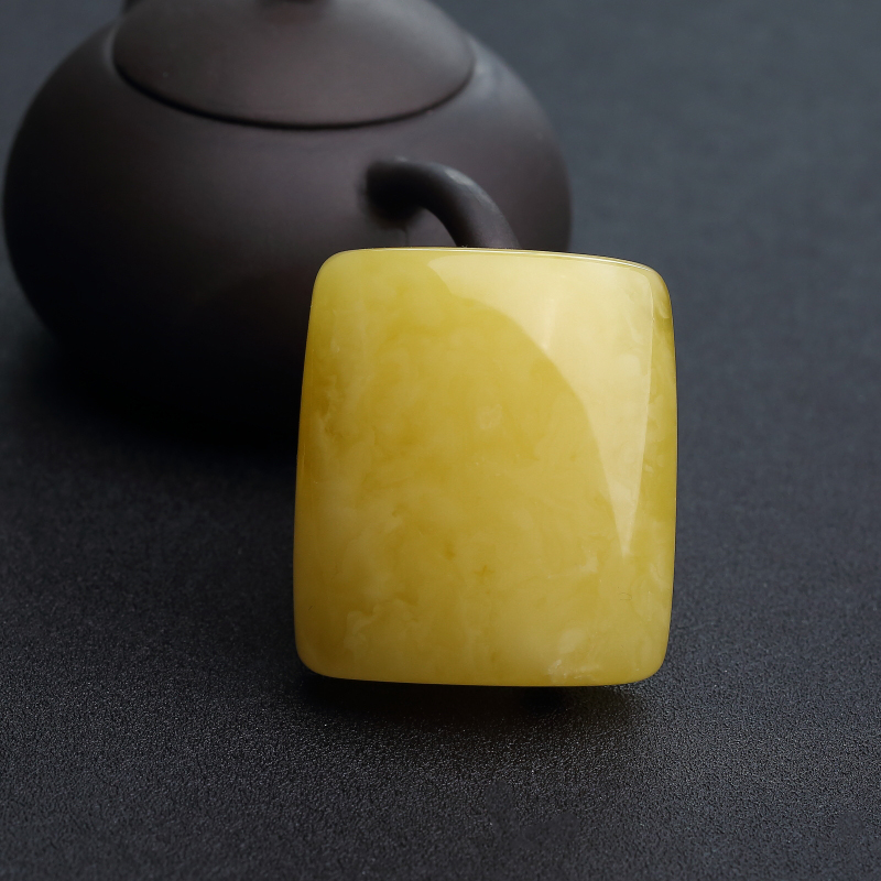 波罗的海天然鸡油黄蜜蜡无事牌吊坠-红掌柜